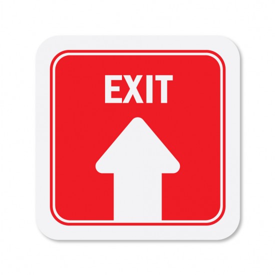 Covid-19 Floor Sticker Exit Red 26x26cm 3pcs